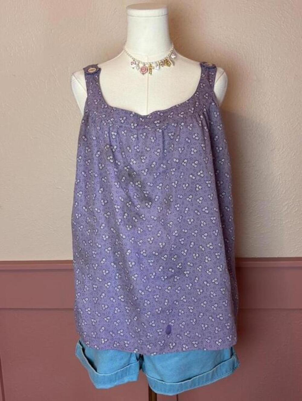 cottage whimsy top purple